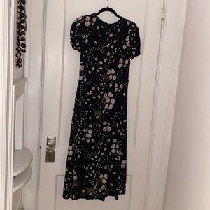 Floral Madewell Daisy Pattern Black Maxi Dress